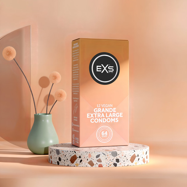 EXS Grande Extra Large 64mm Size Condoms Pack of 12 | Nominal width: 64mm