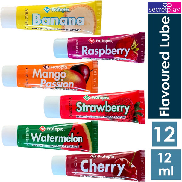 12 x ID Frutopia Juicy Lube Tubes 12ml Lubricants | Cherry | Strawberry | Mango Passion | Watermelon | Raspberry | Banana Flavours Lubes