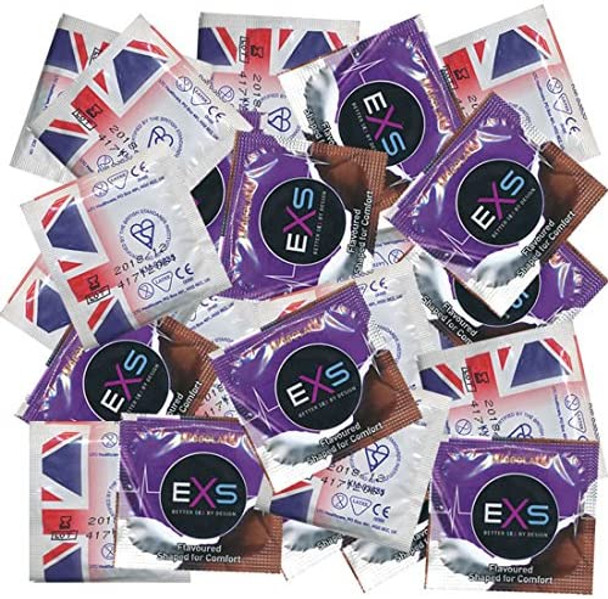 500 x Exs Chocolate Flavoured Condoms | Vegan | Bulk Sealed Wholesale Pack |