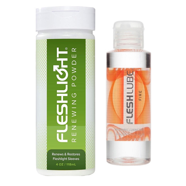 Fleshlight Renewing Cleaner Powder 118ml - Fleshlube Fire Water Lubricant Lube