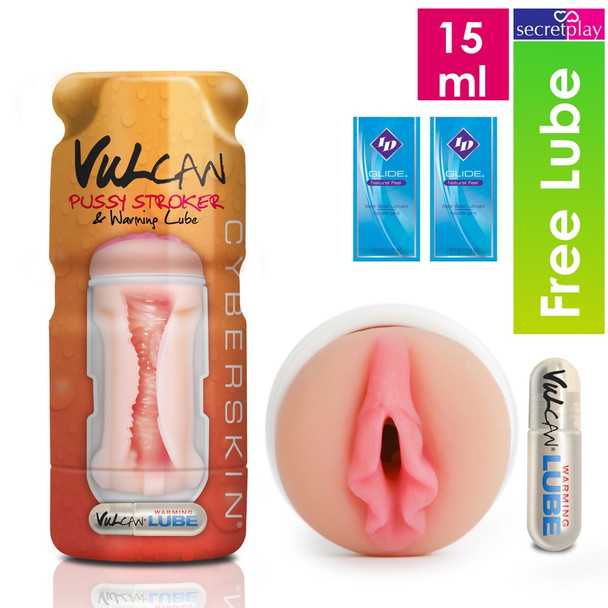 Cyberskin Vulcan Pussy Stroker With Warming Lube Male Masturbator | Realistic Vagina Sex Toy