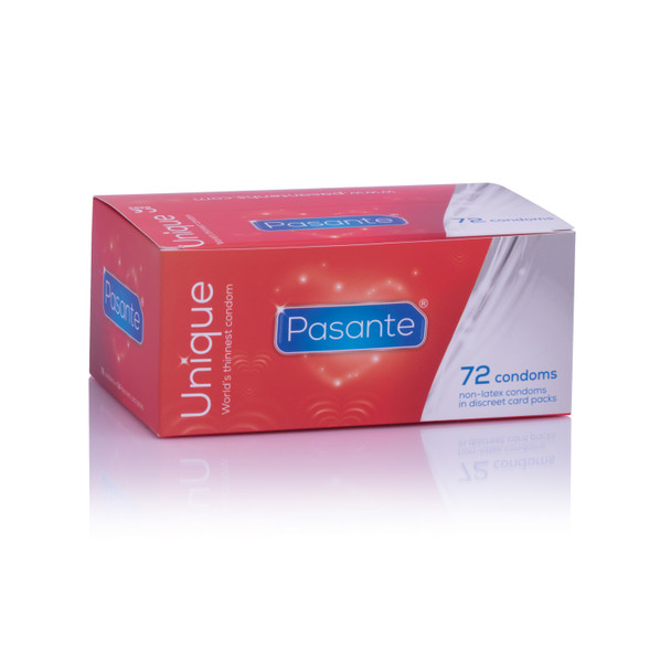 72 x Pasante Unique Condoms | Thinnest Ultra Sensitive | Non Latex Condoms |