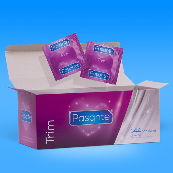 144 x Pasante Trim Condoms | Closer Fit Small Snug Size | Wholesale Clinic Pack