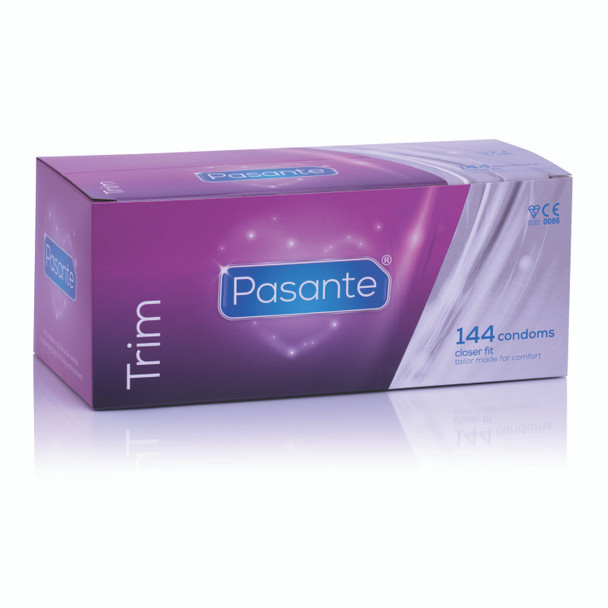 144 x Pasante Trim Condoms | Closer Fit Small Snug Size | Wholesale Clinic Pack