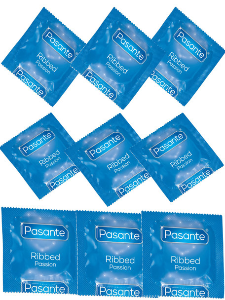  144 x Pasante Ribbed Passion Condoms | Wholesale Clinic Pack 