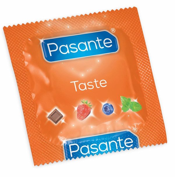 144 x Pasante Flavours Taste Condoms | Flavoured Mint Strawberry Chocolate | Clinic Pack