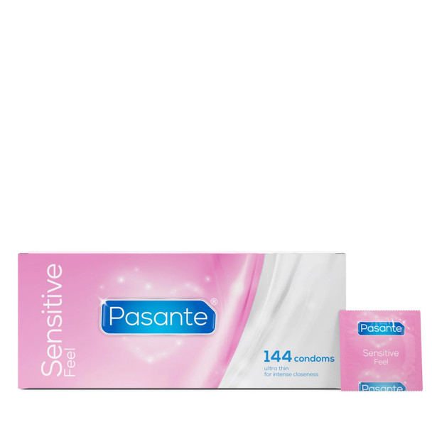 144 x Pasante Sensitive Feel Condoms | Ultra Thin Intense Feeling | Wholesale Clinic Condoms