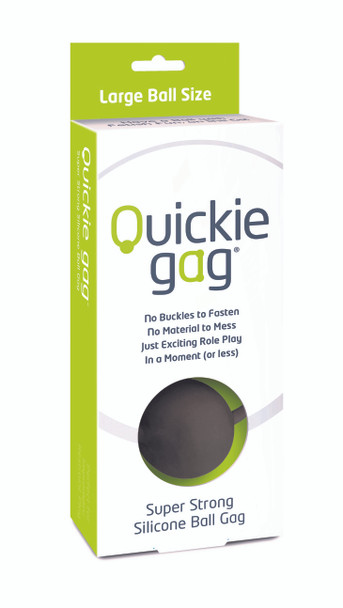 Quickie Gag Large Silicone Ball Bondage Gag Black - 45mm (1.75”) Large Ball