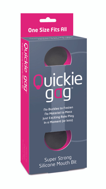 Quickie Gag Mouth Bit - Black One Size Strong Silicone Bondage Gag