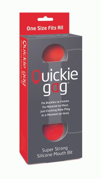 Quickie Gag Mouth Bit -Red One Size Strong Silicone Bondage Gag