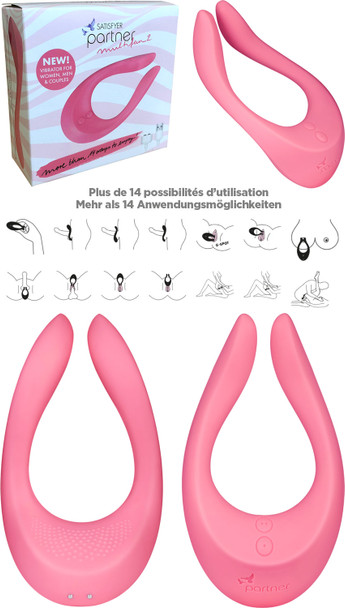 Satisfyer Partner Multifun 2 Couple Vibrator | Couples or Solo Orgasm Fun | Sex Toy  Pink