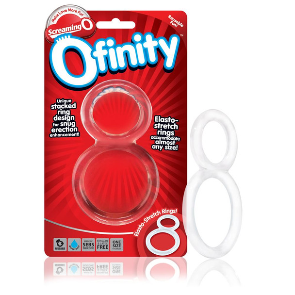 Screaming O Ofinity Penis Cock Ring Clear One Size Fit Most Snug Fit Testicles
