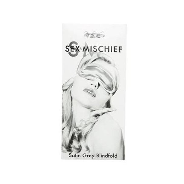  Sex & Mischief Satin Blindfold Eye Mask | S&M Fetish Sex Bondage Mask | Grey