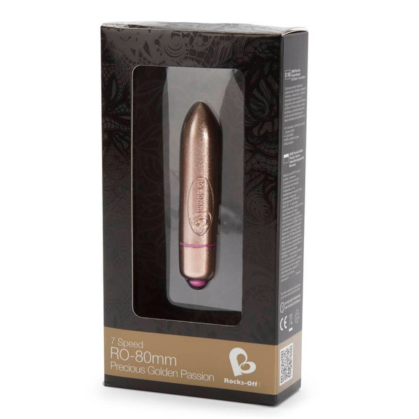 Rocks Off RO 80mm Precious Golden Bullet Vibrator Sex Toy Clitoral Vibe 7 Speed