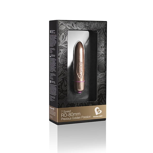 Rocks Off RO 80mm Precious Golden Bullet Vibrator Sex Toy Clitoral Vibe 7 Speed