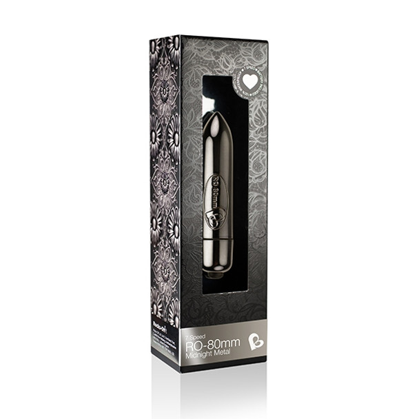 Rocks Off RO 80mm Midnight Metal Vibrator Sex Toy Clitoral Mini Vibes 7 Speed