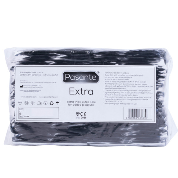 432 x Pasante Extra Condoms | Extra Thick Extra Lube | Wholesale Bulk Pack | CE Kitemarked 