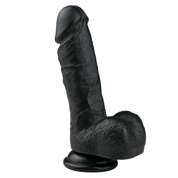 EasyToys Realistic Dildo 17.5 cm Long | 7" Inch | Black | Suction Cup Strap-On | Sex Toy Dildo