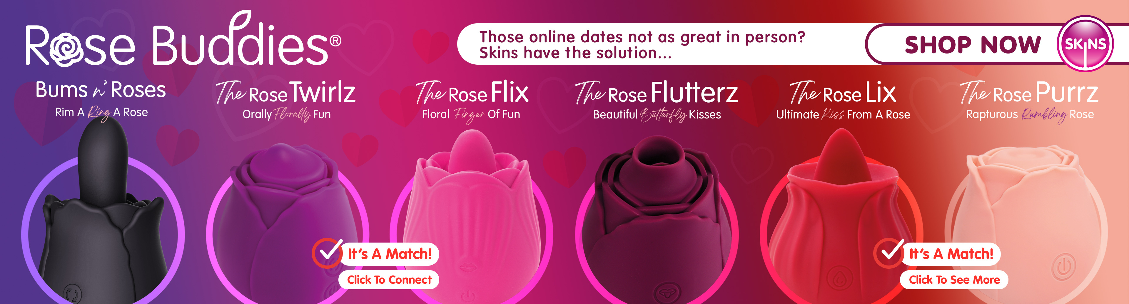 Skins Rose Buddies Rose Flutterz | Vibrators Clitoral Tongue Stimulator | Women Sex Toys