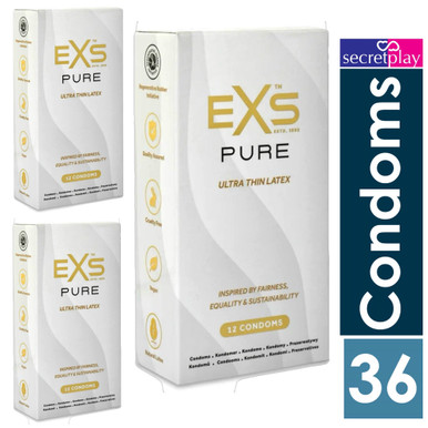 36 x Exs Pure Condoms | Premium Ultra Thin Sensitive Latex | Fully ...