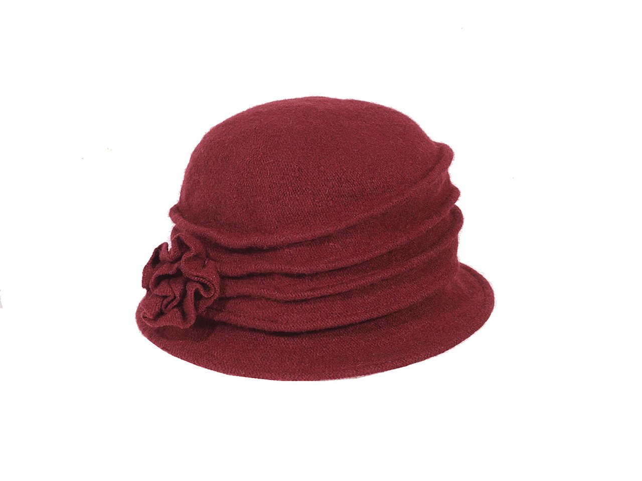 Chic Burgundy Knit Cloche Hat with Rose Detail Burgundy Cloche Hat - Etsy main image 4