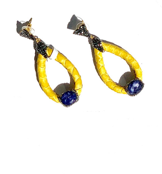 Yellow Oblong Earrings