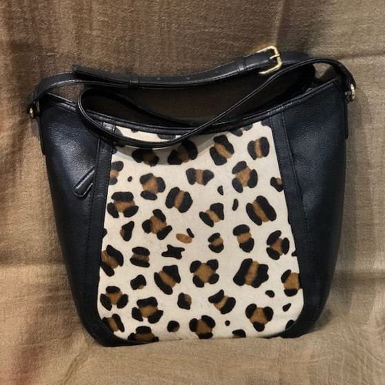 Feline Print Leather Cross Body