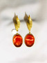 Orange Cherries Gold Earrings