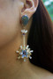 Blue Topaz Flower Earrings