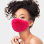 face mask red faux fur gift  holidays accessories fashion  christmas winter hannukah