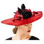 Carolyn Twist Knot Big Flower with Feathers Hat