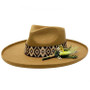 Large Brimmed Fedora Hat - Tan
