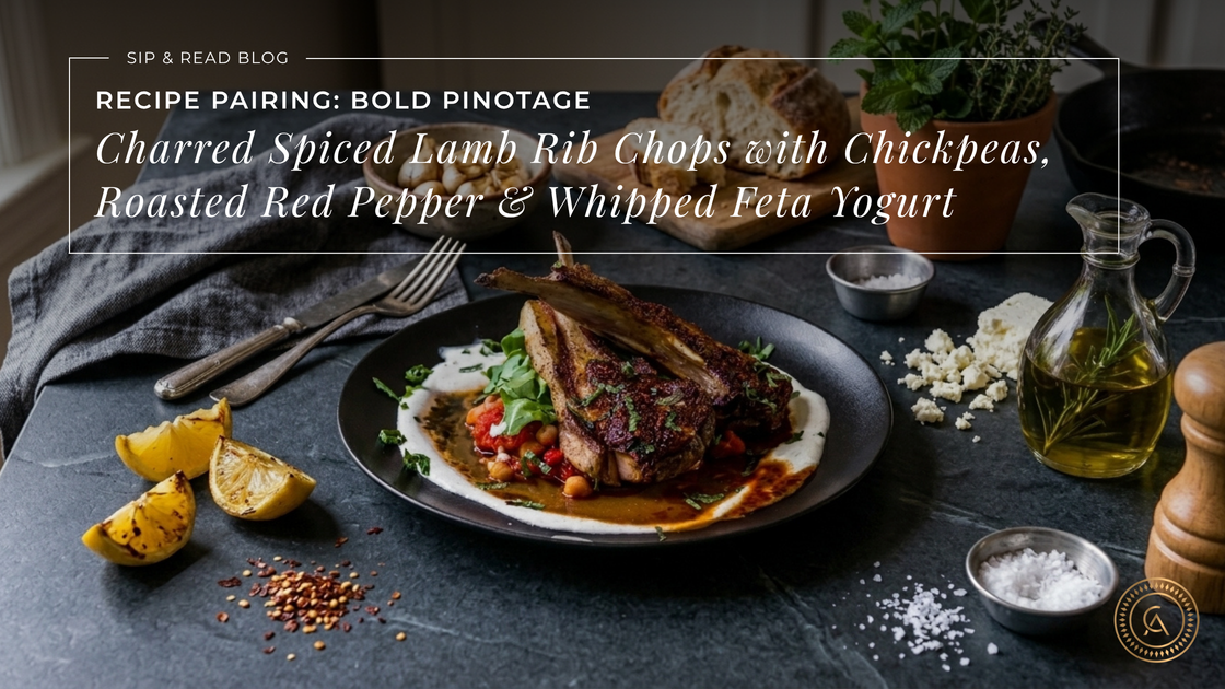 A Bold Pinotage Food Pairing: Charred Spiced Lamb Rib Chops with Whipped Feta Yogurt