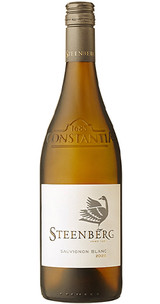 2024 Steenberg Sauvignon Blanc bottle, showcasing its pale-straw color with a slight green hue, from Constantia, South Africa.
