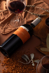 Rickety Bridge Regna Loca Cabernet Sauvignon 2024 Franschhoek bottle with glass of red wine, blackberries and herbs