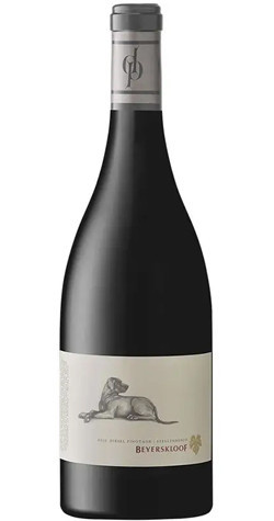 Beyerskloof Diesel Pinotage 2023 red wine bottle from Stellenbosch South Africa featuring the iconic Great Dane Diesel on the label