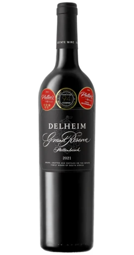 Delheim Grand Reserve 2021 Stellenbosch premium South African red wine bottle