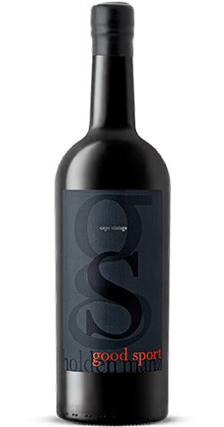 Bottle of Holden Manz 'Good Sport' Syrah, Franschhoek 2019 red wine with dark fruit and spice.
