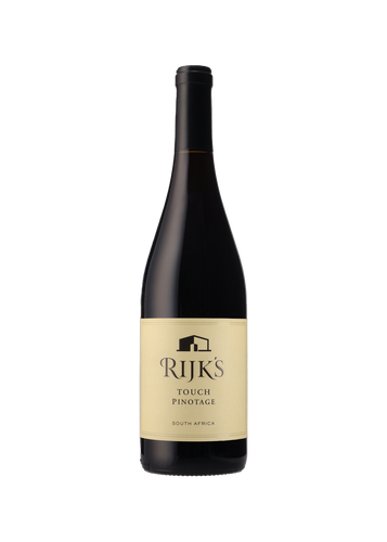 Bottle of Rijk's Cellar - 'Touch of Oak' Pinotage 2022  dense and full-fruited, radiating power and depth.