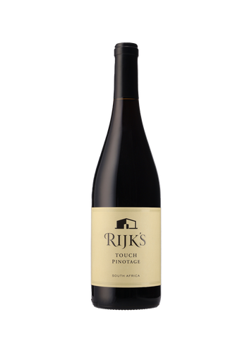 Bottle of Rijk's Cellar - 'Touch of Oak' Pinotage 2022  dense and full-fruited, radiating power and depth.