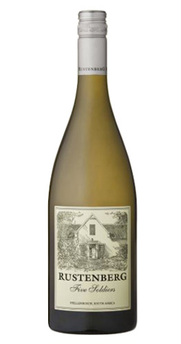Bottle of Rustenberg 'Five Soldiers' Chardonnay 2022 from Stellenbosch with sweet fruit and oak.