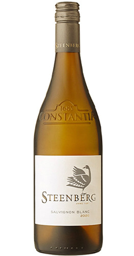 2024 Steenberg Sauvignon Blanc bottle, showcasing its pale-straw color with a slight green hue, from Constantia, South Africa.