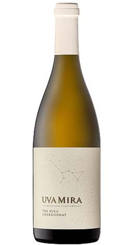 Uva Mira 'The Mira' Chardonnay 2022 bottle from Stellenbosch, showcasing vibrant citrus, orange blossom, and mineral-driven elegance.