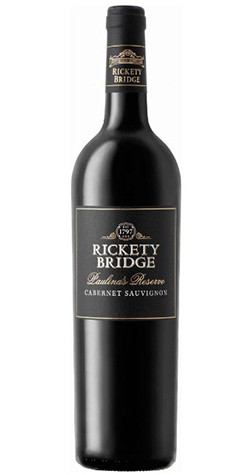 Bottle of Rickety Bridge Paulina's Reserve Cabernet Sauvignon, Franschhoek 2021 red wine with oak and cassis