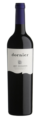 Bottle of Dornier Donatus Red Blend 2019 from Stellenbosch with blackcurrant and licorice.
