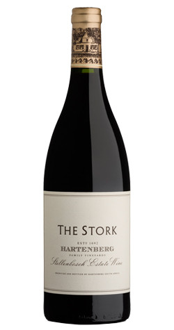 Bottle of Hartenberg The Stork Shiraz, Stellenbosch 2020 red wine with dark fruit and spice.