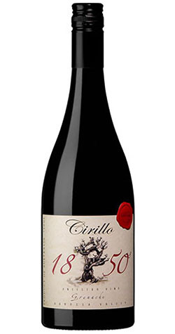 A bottle of Cirillo '1850' Grenache 2016 from Barossa Valley