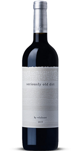 Vilafonte Seriously Old Dirt 2021 bottle from the Western Cape of South Africa, showcasing deep ruby color with black raspberry, plum, and fragrant tobacco leaf aromas. Vilafonte Seriously Old Dirt 2021 bottle from the Western Cape of South Africa, showcasing deep ruby color with black raspberry, plum, and fragrant tobacco leaf aromas.