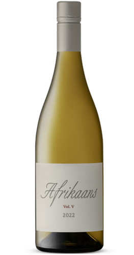 Bottle of Afrikaans 'Vol. V' Chenin Blanc/Chardonnay 2024 blend from Stellenbosch, Piekenierskloof.