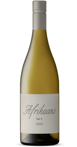 Bottle of Afrikaans 'Vol. V' Chenin Blanc/Chardonnay 2024 blend from Stellenbosch, Piekenierskloof.